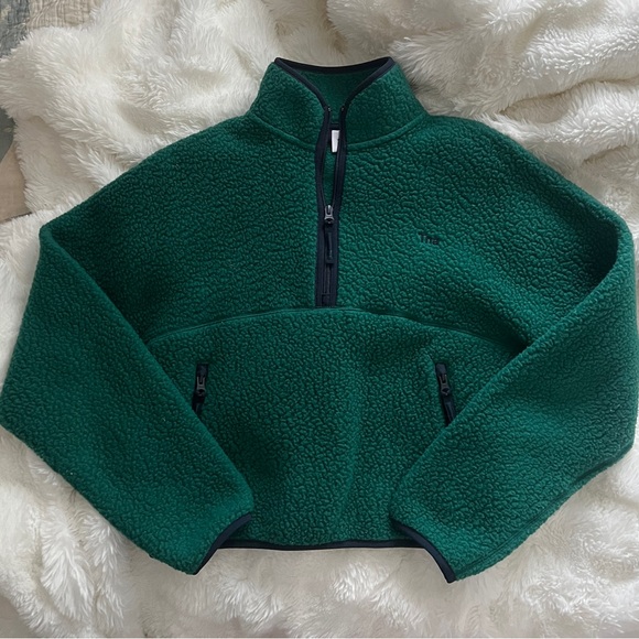 TNA Sweaters - TNA Green/Navy Fleece Half-Zip Pullover XXS